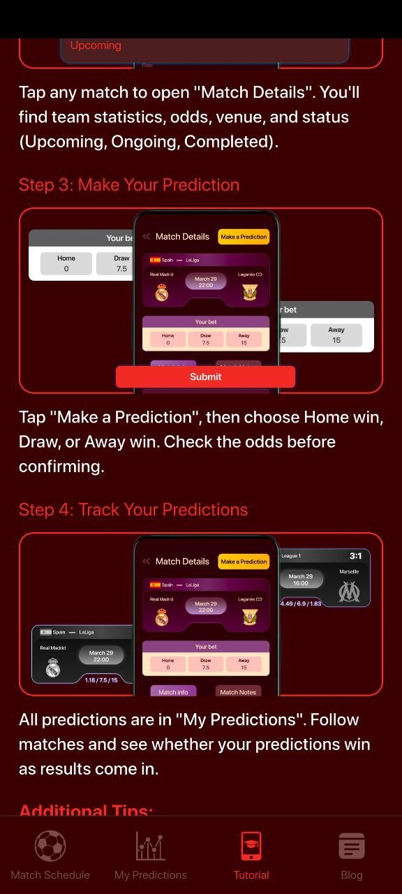 Blog grid screen in the app